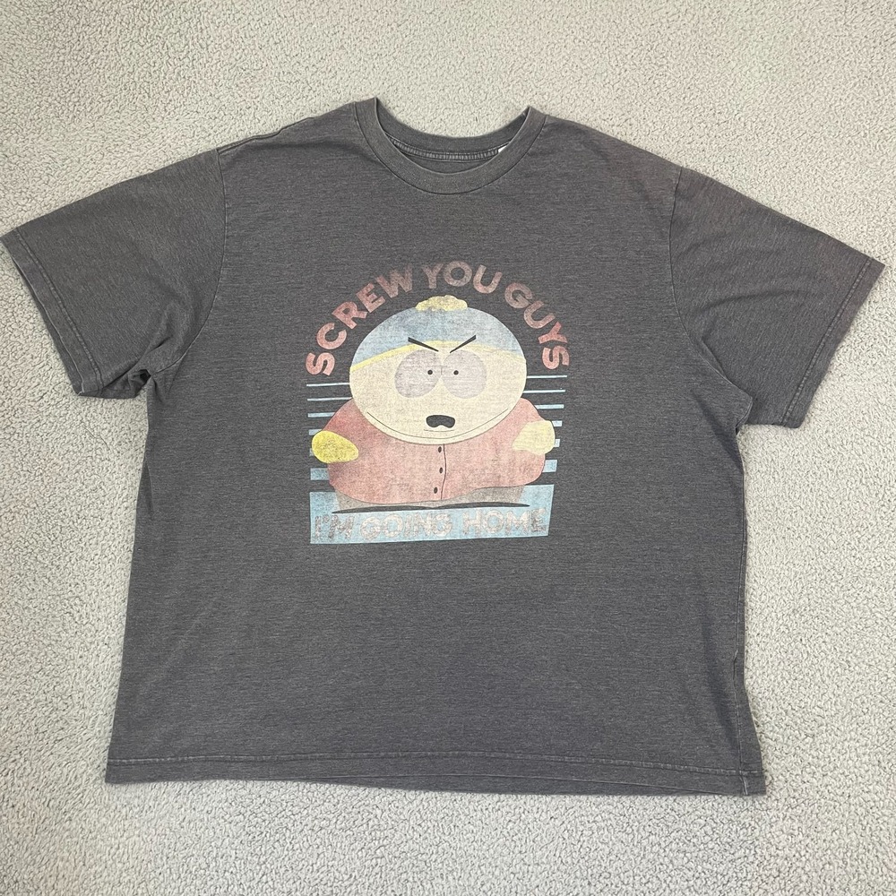 South Park Cartman Screw You Guys Tee Men 3XL Gray Comedy Central Short Sleeve